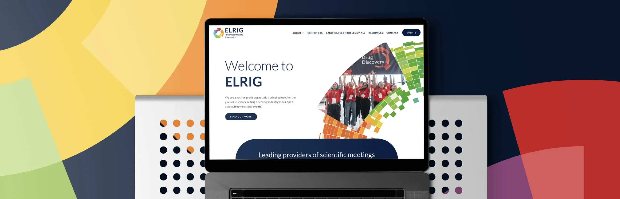 Top banner optimised website for ELRIGm strong buttons and call to action applied to brand fonts and colour palette