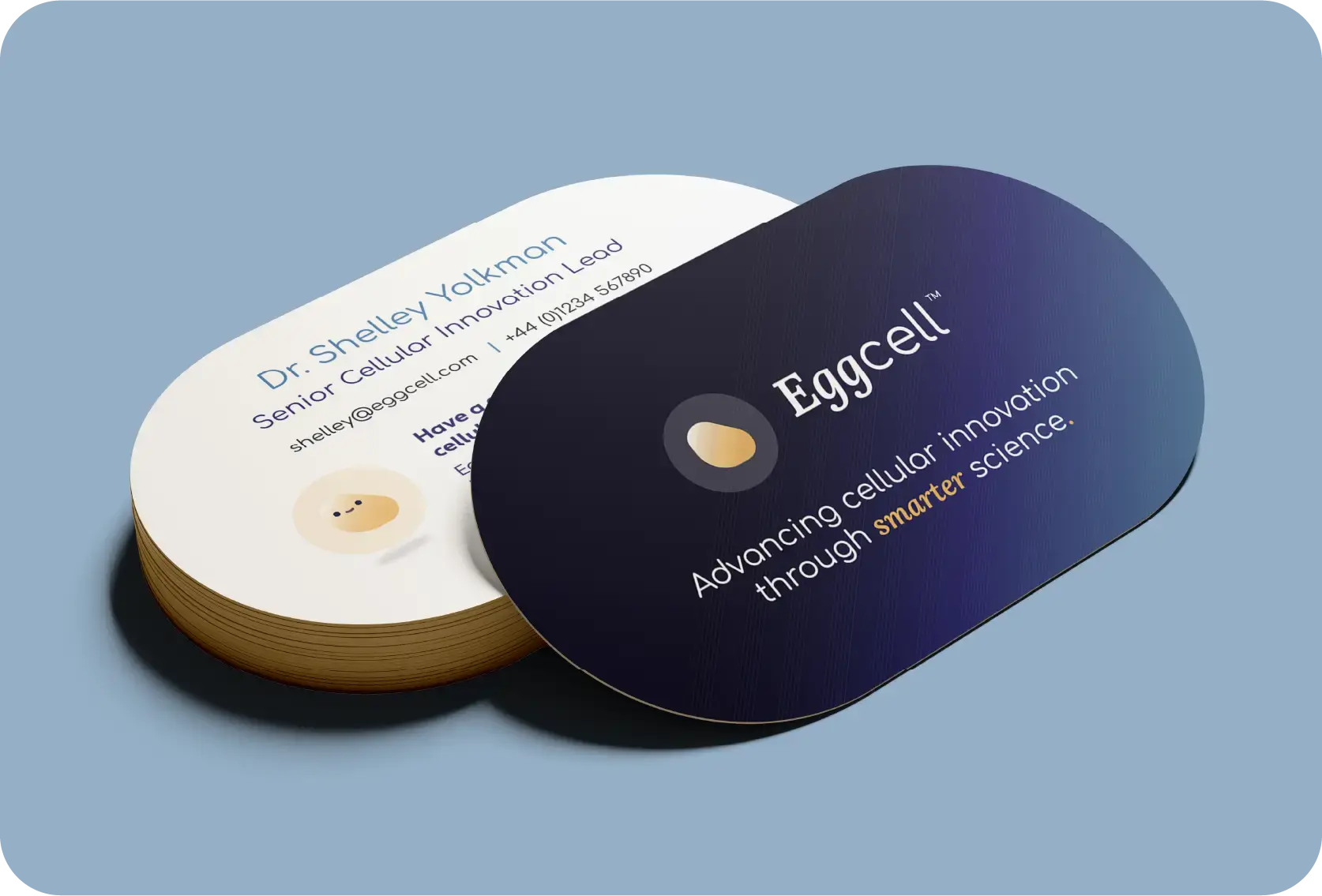 Rounded business card design for life science start-up brand