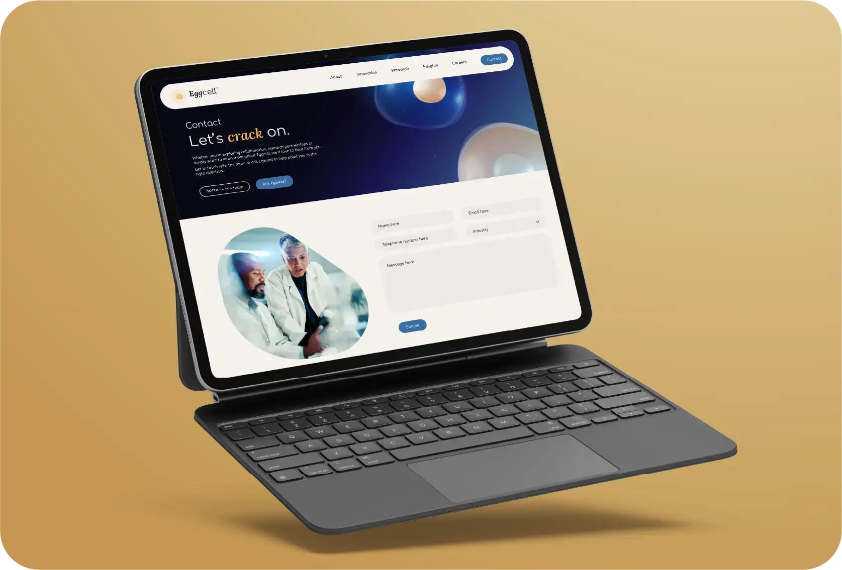 WordPress website concept for life-science start up as part of a brand package for launch