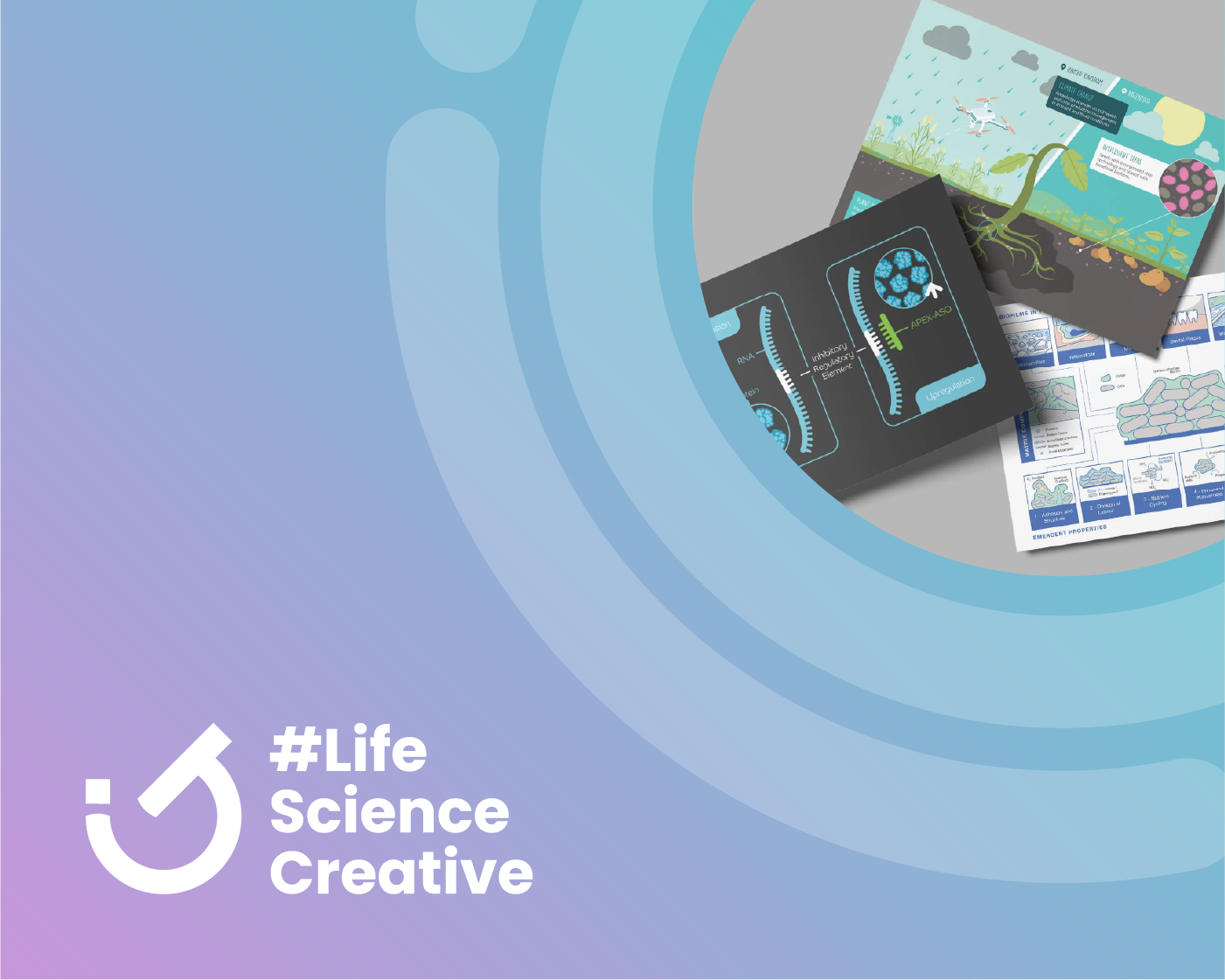 Branding and marketing collateral mockups for a pharmaceutical brand designed by Identity Creative